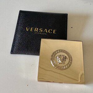 VERSACE Silver Pocket Mirror + leather sleeve